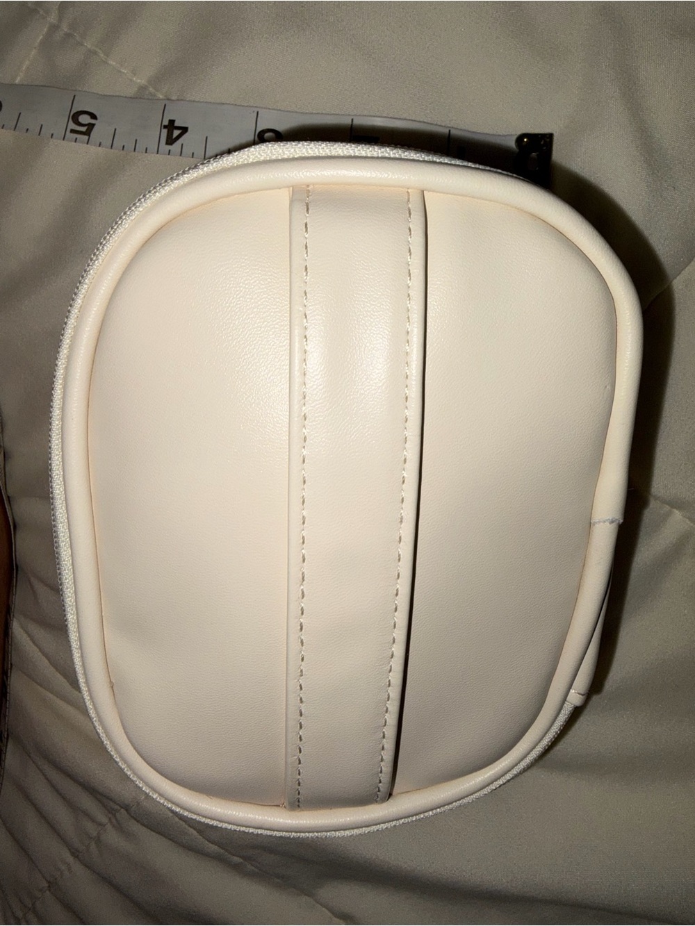Cream Travel Cosmetic Bag with Mesh Organizer - Picture 7 of 9